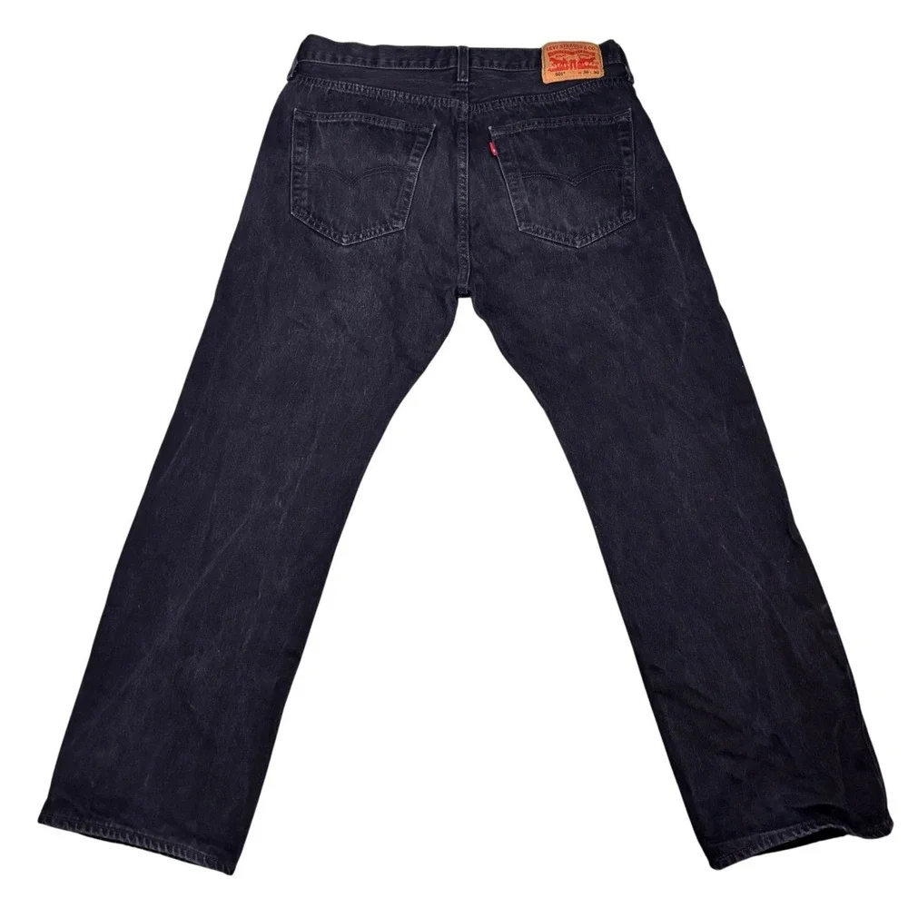 Levi's 501 Original Fit Jeans Men 36x30 Black‎ Straight Leg Button Fly Cotton